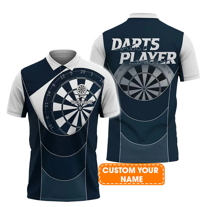 Customized Darts Polo Shirt, Throwing Bulleye Dartboard, Personalized Name Polo Shirt For Men - Perfect Gift For Darts Lovers, Darts Players - Image 2