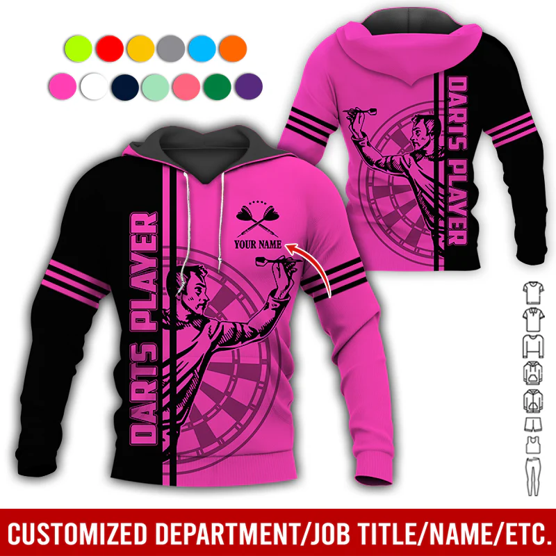 Customized Darts Premium Hoodie, Men Playing Darts Pattern Hoodie For Men & Women, Perfect Gift For Darts Lovers, Friend, Family - Image 10
