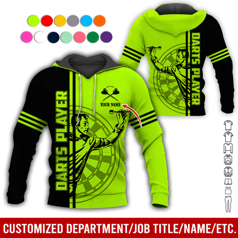 Customized Darts Premium Hoodie, Men Playing Darts Pattern Hoodie For Men & Women, Perfect Gift For Darts Lovers, Friend, Family - Image 8