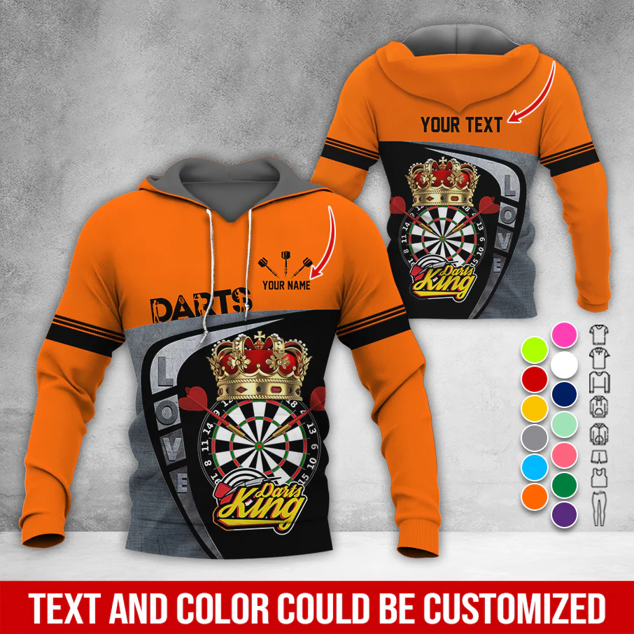 Customized Darts Premium Hoodie, Personalized Name & Text Darts Hoodie, Darts King Hoodie, Perfect Gift For Darts Lovers, Friend, Family - Image 10