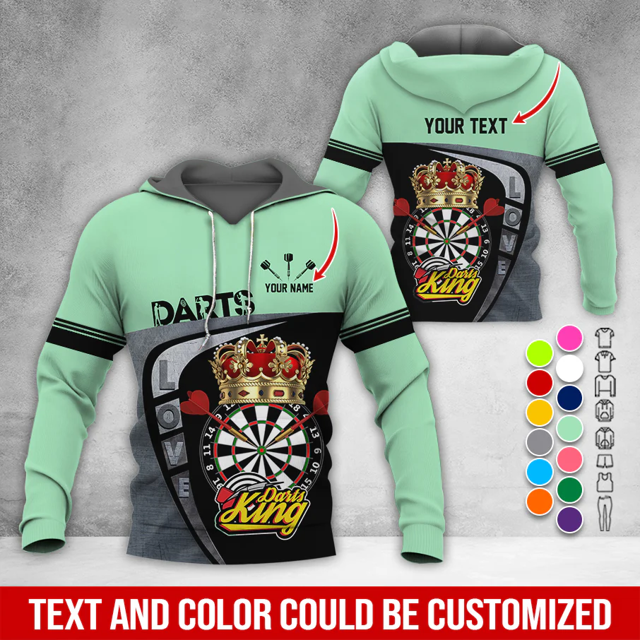 Customized Darts Premium Hoodie, Personalized Name & Text Darts Hoodie, Darts King Hoodie, Perfect Gift For Darts Lovers, Friend, Family - Image 4
