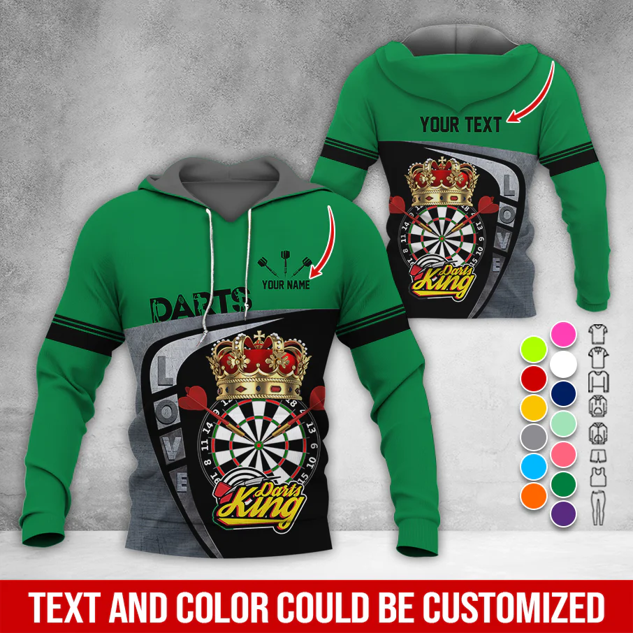 Customized Darts Premium Hoodie, Personalized Name & Text Darts Hoodie, Darts King Hoodie, Perfect Gift For Darts Lovers, Friend, Family - Image 6