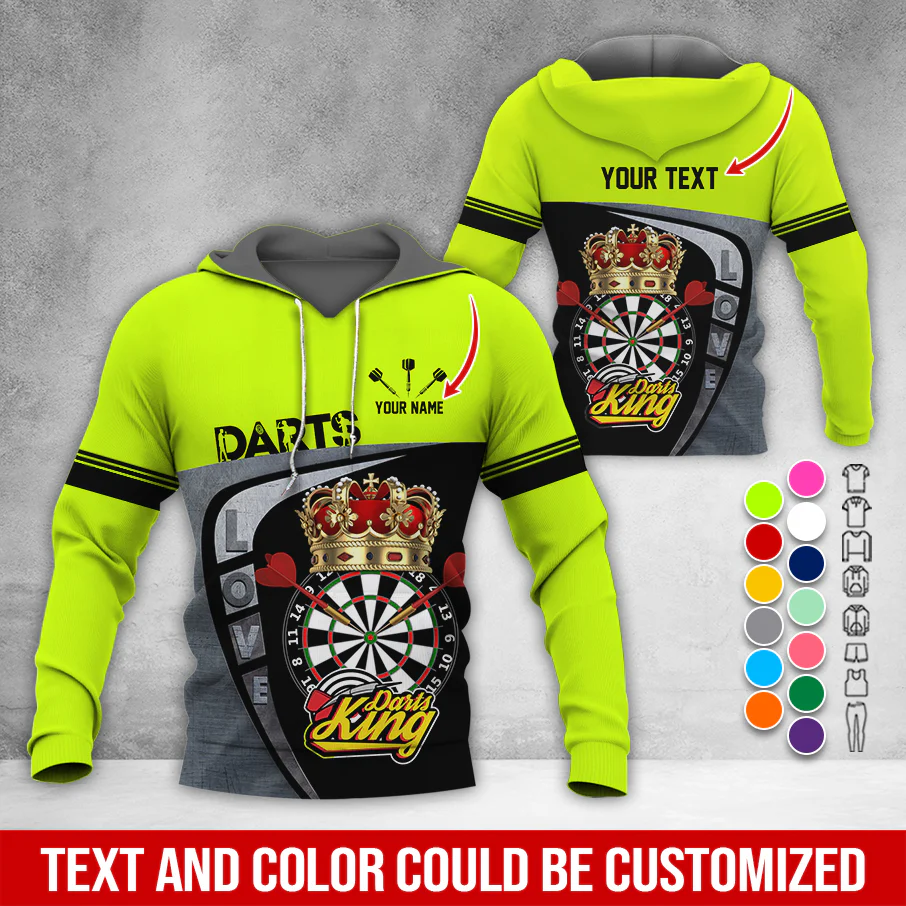 Customized Darts Premium Hoodie, Personalized Name & Text Darts Hoodie, Darts King Hoodie, Perfect Gift For Darts Lovers, Friend, Family - Image 7