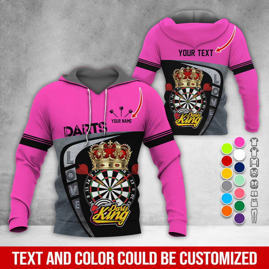 Customized Darts Premium Hoodie, Personalized Name & Text Darts Hoodie, Darts King Hoodie, Perfect Gift For Darts Lovers, Friend, Family - Image 9