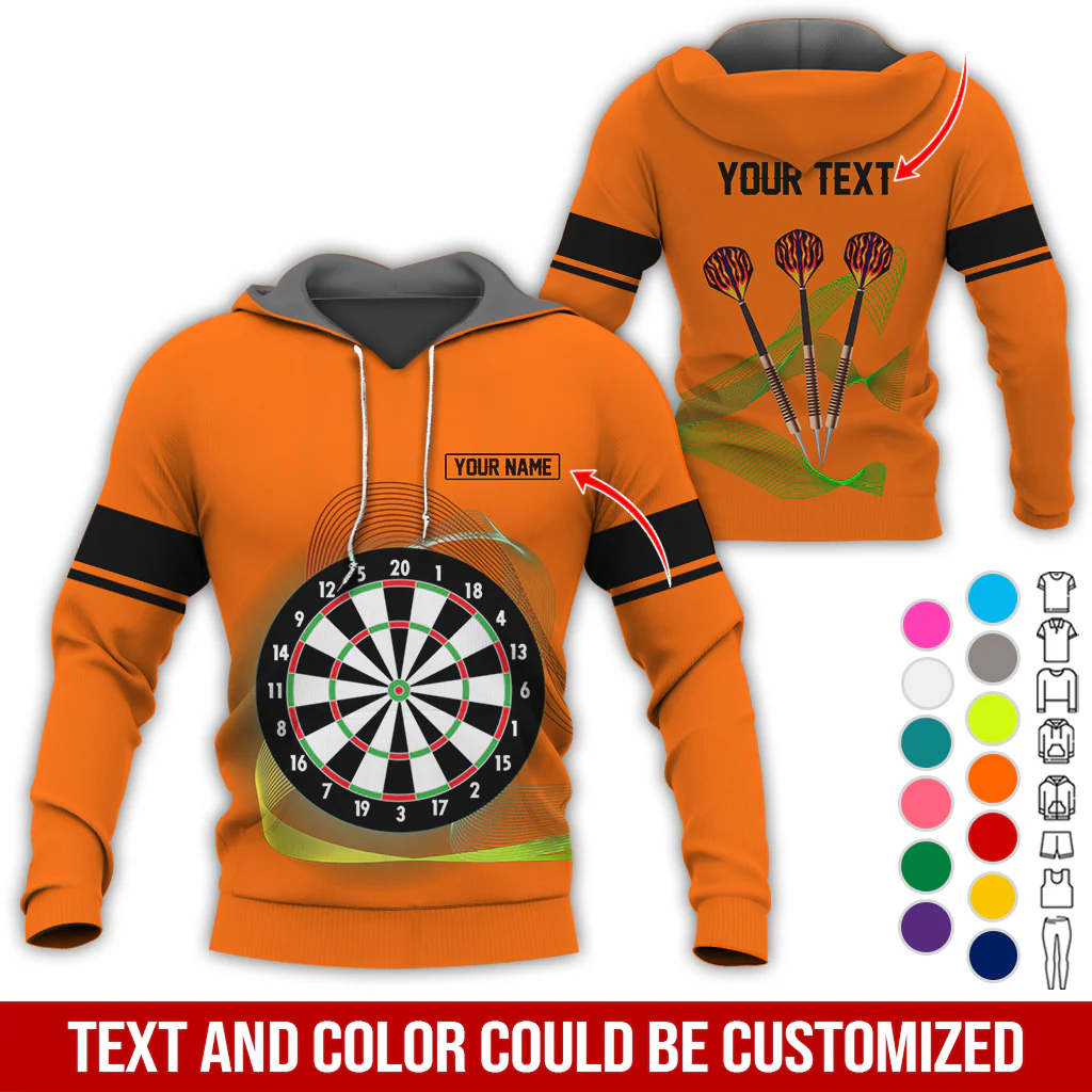 Customized Darts Premium Hoodie, Personalized Name & Text Hoodie, Black Line Pattern Hoodie For Men & Women, Perfect Gift For Darts Lovers, Friend, Family - Image 10