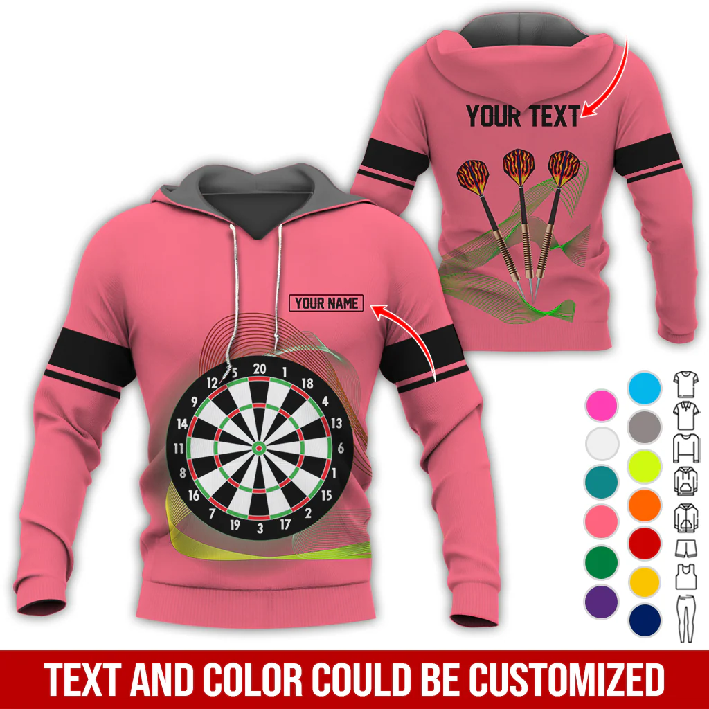 Customized Darts Premium Hoodie, Personalized Name & Text Hoodie, Black Line Pattern Hoodie For Men & Women, Perfect Gift For Darts Lovers, Friend, Family - Image 11