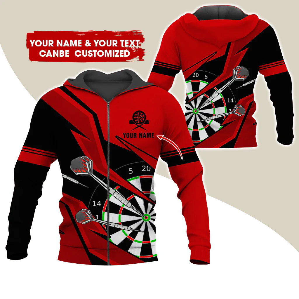 Customized Darts Premium Zip Hoodie, Personalized Name & Text Darts Team Zip Hoodie For Men & Women - Gift For Darts Lovers, Darts Players - Image 12