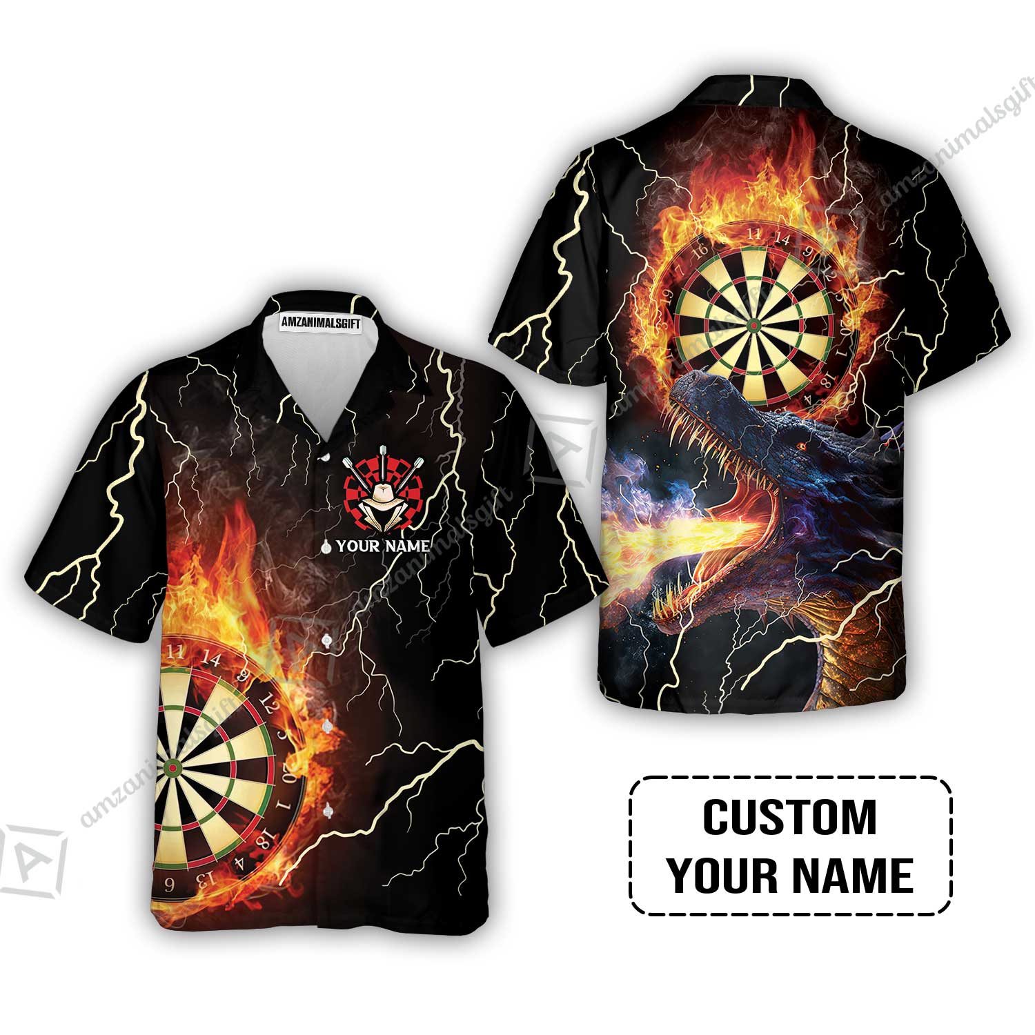 Customized Darts Sweatshirt, Flame Dartboard, Personalized Name Dragon And Darts Sweatshirt - Perfect Gift For Darts Lovers - Image 7