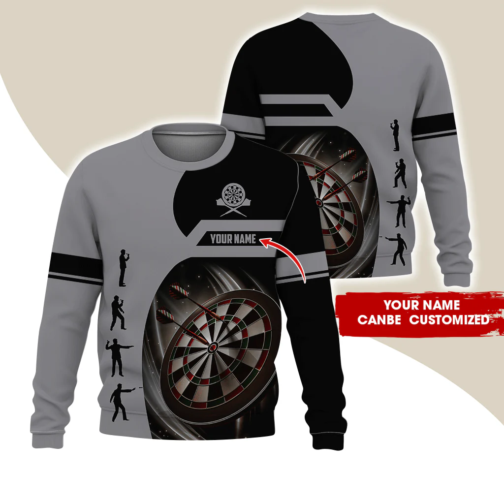 Customized Darts Sweatshirt, Personalized Name Sweatshirt, How to play Darts Pattern Sweatshirt For Darts Lovers, Friend, Family - Image 2