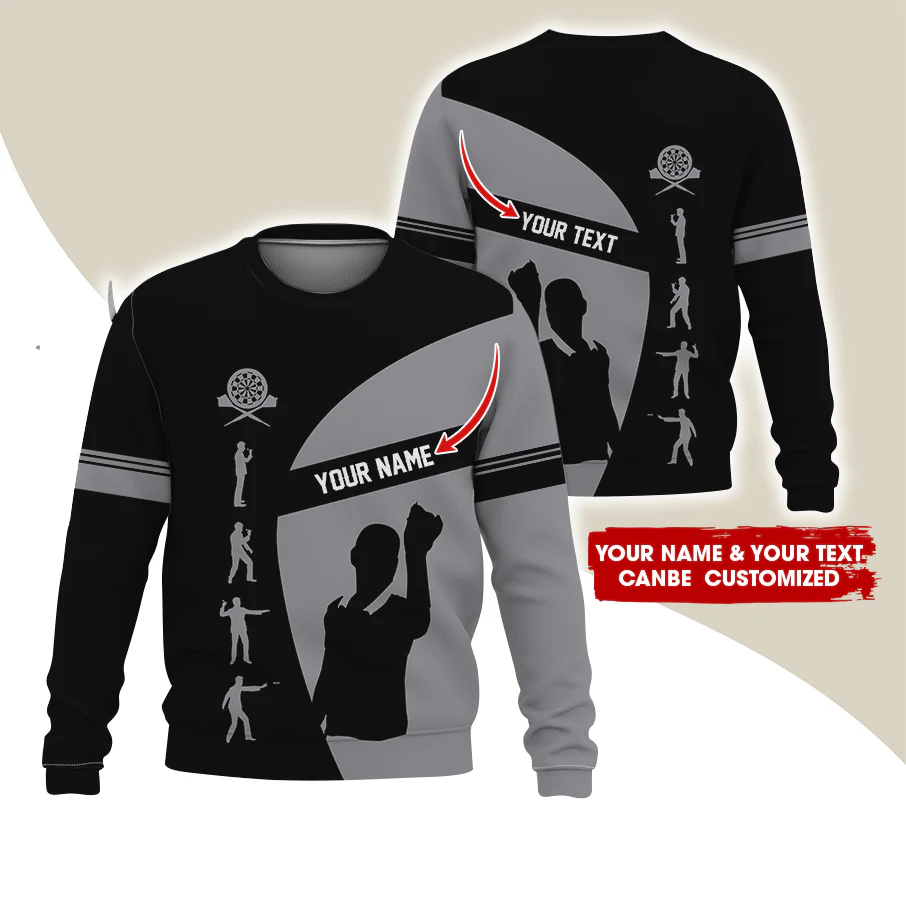 Customized Darts Sweatshirt, Personalized Name Sweatshirt, How to play Darts Pattern Sweatshirt, Perfect Gift For Darts Lovers, Friend, Family - Image 2