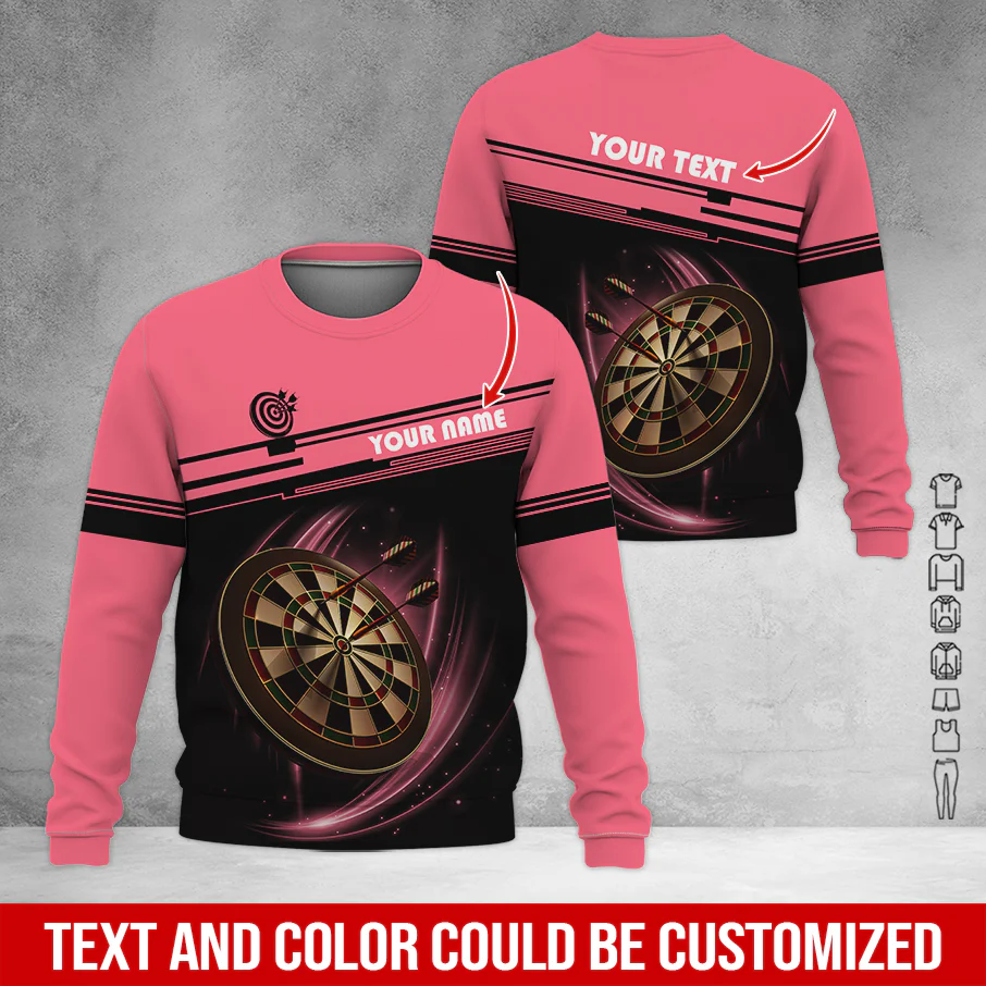 Customized Darts Sweatshirt, Personalized Name & Text Darts Sweatshirt, Darts Pattern Sweatshirt, Perfect Gift For Darts Lovers, Friend, Family - Image 12