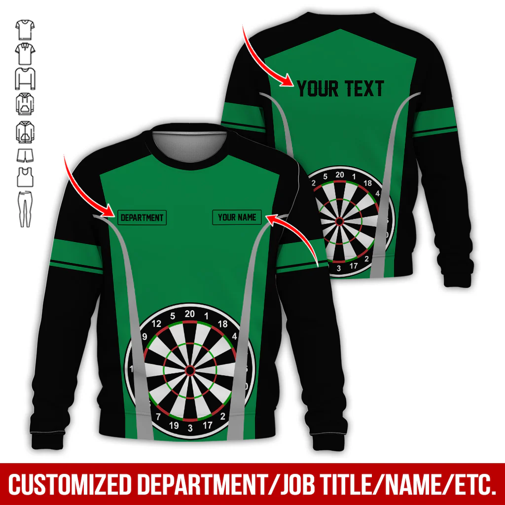 Customized Darts Sweatshirt, Personalized Name, Text & Department Sweatshirt, Play Darts Pattern Sweatshirt, Perfect Gift For Darts Lovers, Friend, Family - Image 7