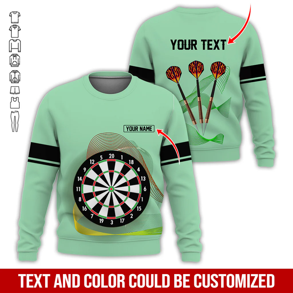 Customized Darts Sweatshirt, Personalized Name & text Sweatshirt,Black Line Pattern Sweatshirt For Men & Women, Perfect Gift For Darts Lovers, Friend, Family - Image 3