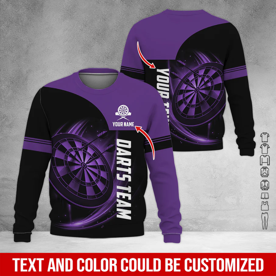 Customized Darts Sweatshirt, Personalized Name & Your Darts Team Name Sweatshirt For Men & Women, Perfect Gift For Darts Lovers, Friend, Family - Image 3