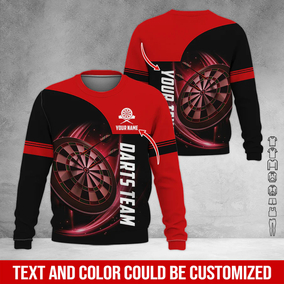 Customized Darts Sweatshirt, Personalized Name & Your Darts Team Name Sweatshirt For Men & Women, Perfect Gift For Darts Lovers, Friend, Family - Image 4