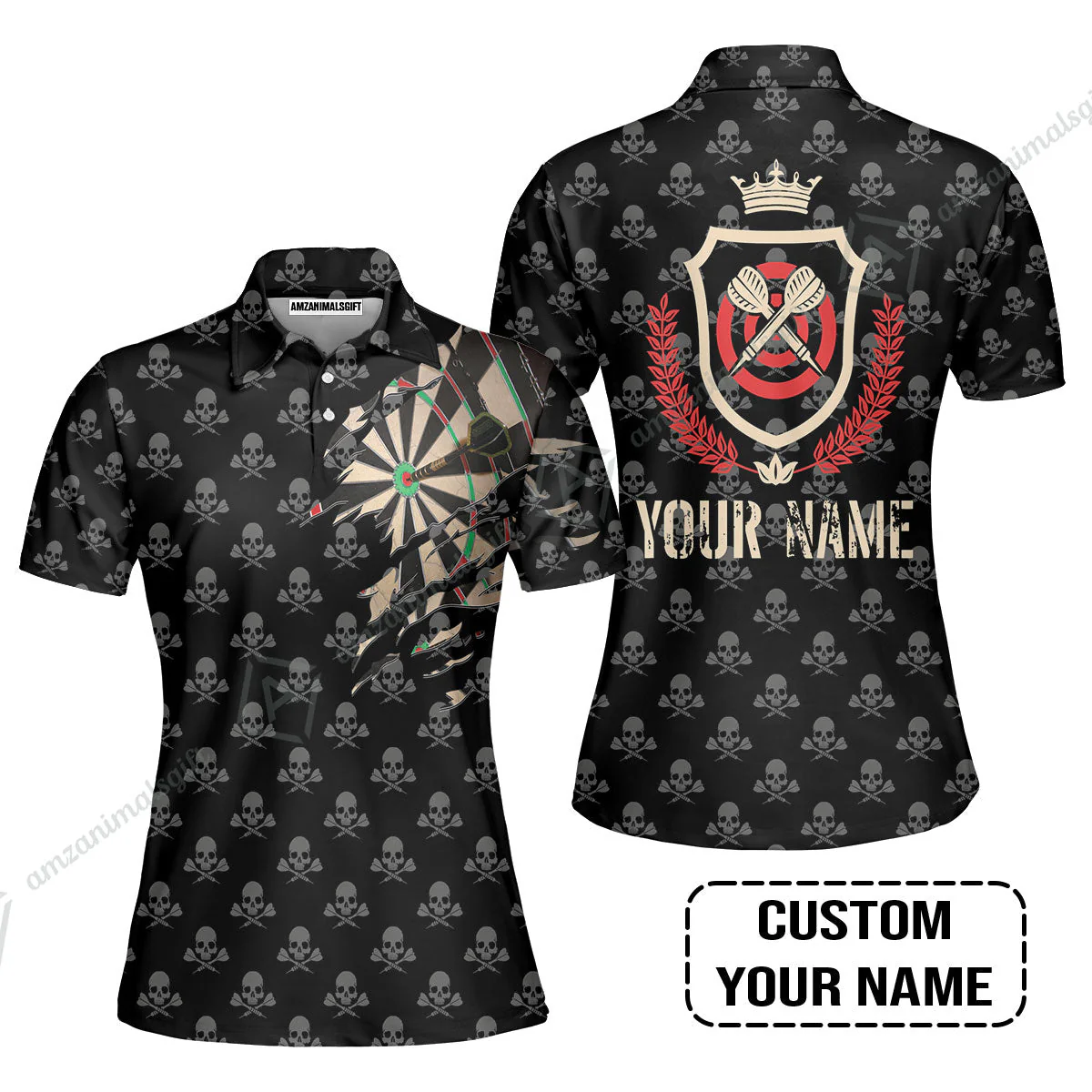 Customized Darts Sweatshirt, Skull King Darts Personalized Name Sweatshirt - Perfect Gift For Darts Lovers, Darts Players - Image 7