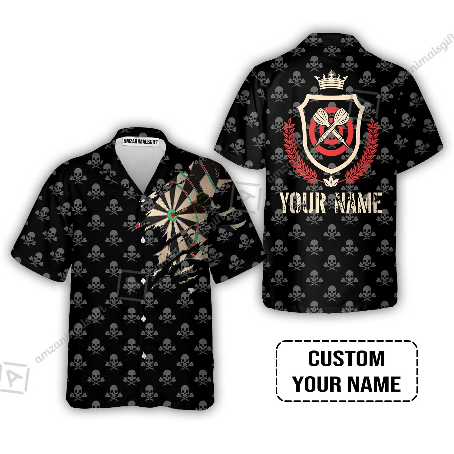 Customized Darts Sweatshirt, Skull King Darts Personalized Name Sweatshirt - Perfect Gift For Darts Lovers, Darts Players - Image 8