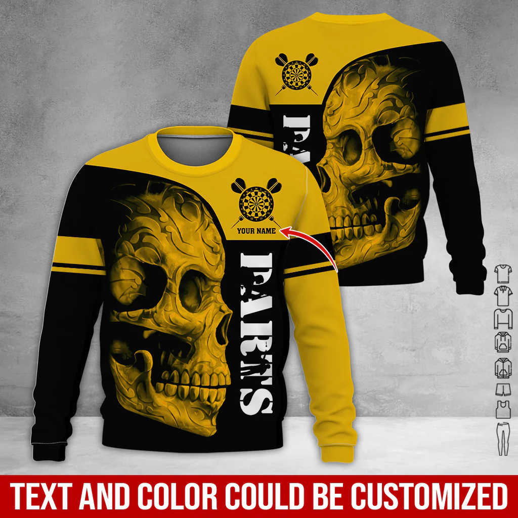 Customized Darts Sweatshirt, Skull Pattern Sweatshirt For Men & Women, Perfect Gift For Darts Lovers, Friend, Family - Image 6