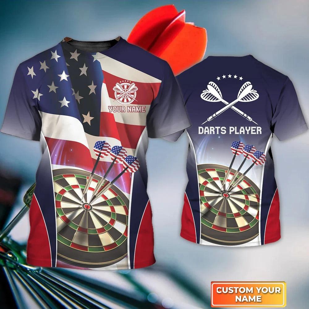 Customized Darts T Shirt, American Darts Player, Personalized Name T Shirt For Men - Perfect Gift For Darts Lovers, Darts Players