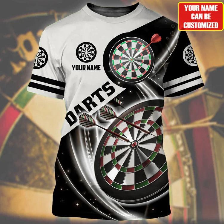 Customized Darts T Shirt, Black And White Darts, Personalized Name T Shirt For Men - Perfect Gift For Darts Lovers, Darts Players