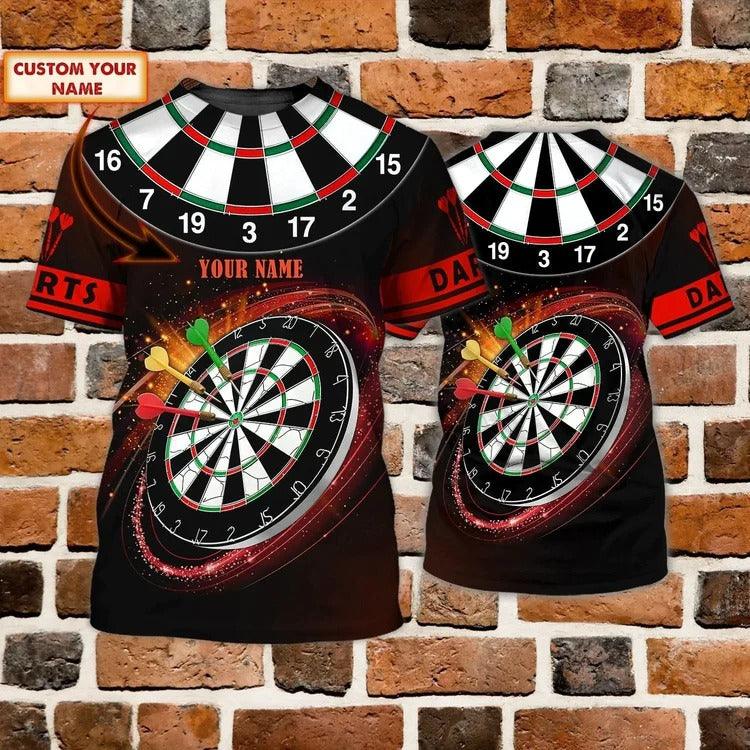 Customized Darts T Shirt, Bullseye Dartboard, Personalized Name Darts T Shirt For Men - Perfect Gift For Darts Lovers, Darts Players