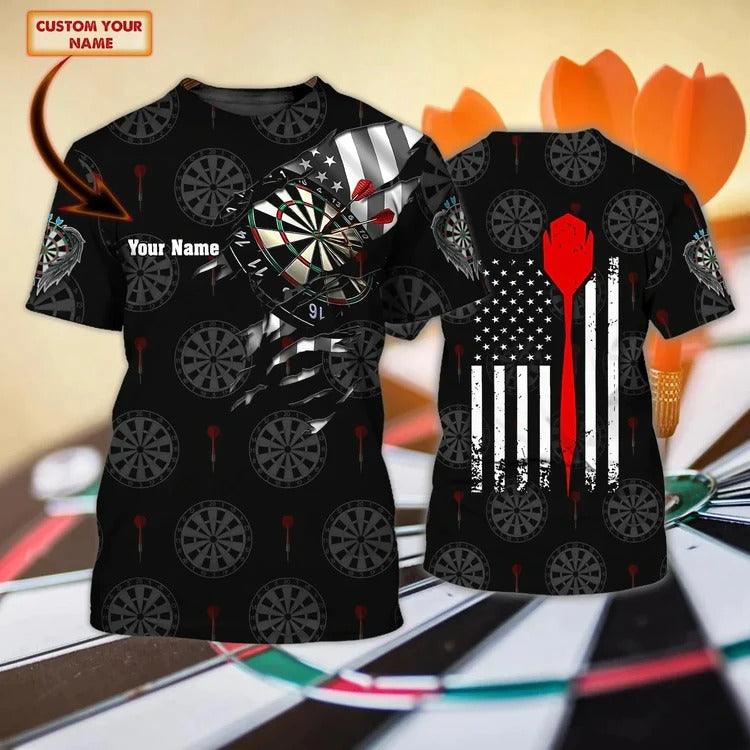 Customized Darts T Shirt, Bullseye Dartboard, Personalized Name T Shirt For Men - Perfect Gift For Darts Lovers, Darts Players