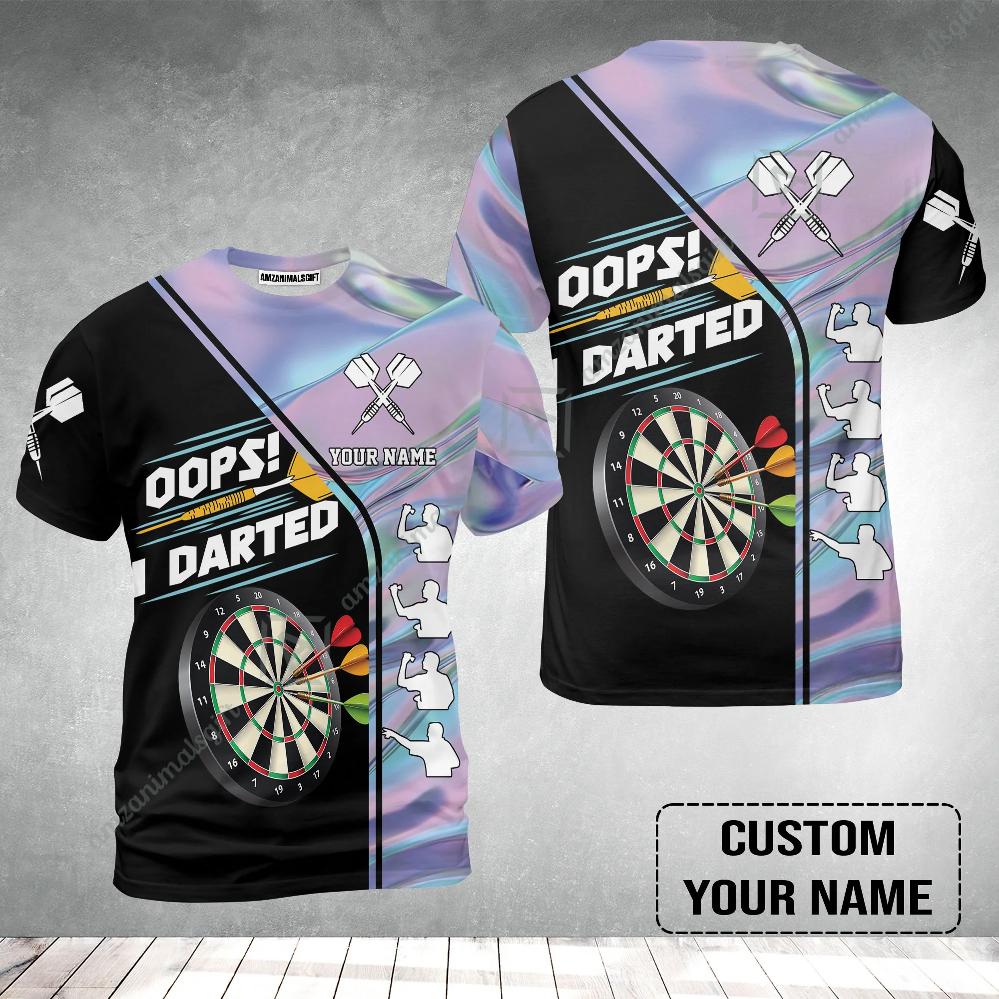 Customized Darts T-Shirt, Dartboard, I Darted, Personalized Name T-Shirt - Image 2