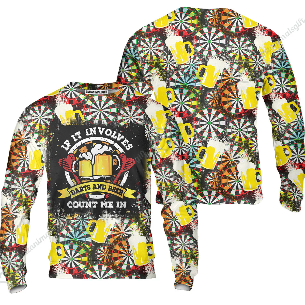 Customized Darts Hoodie, Darts And Beer I'm Here, Personalized Name Darts Hoodie - Image 6
