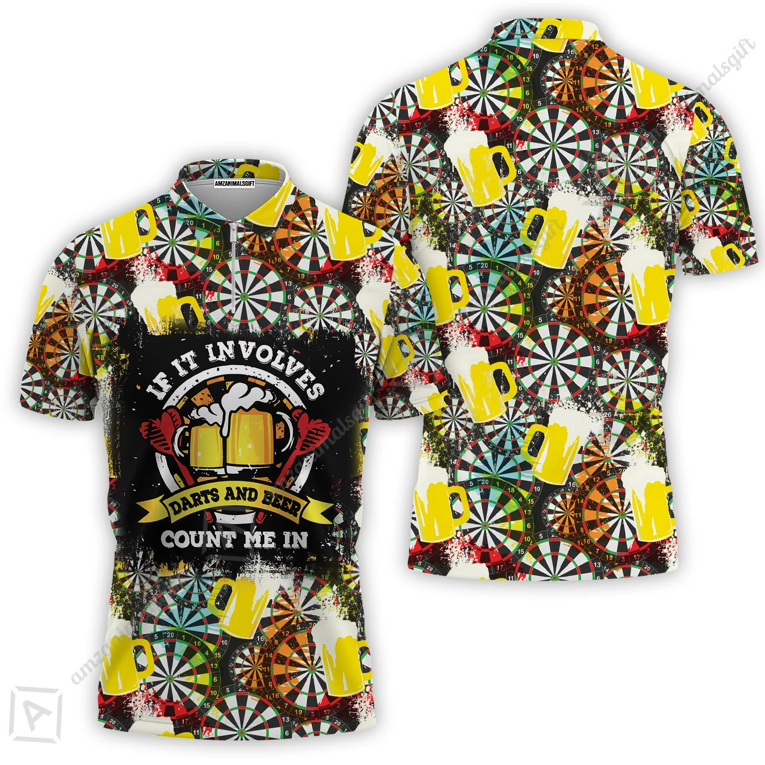 Customized Darts Hoodie, Darts And Beer I'm Here, Personalized Name Darts Hoodie - Image 3