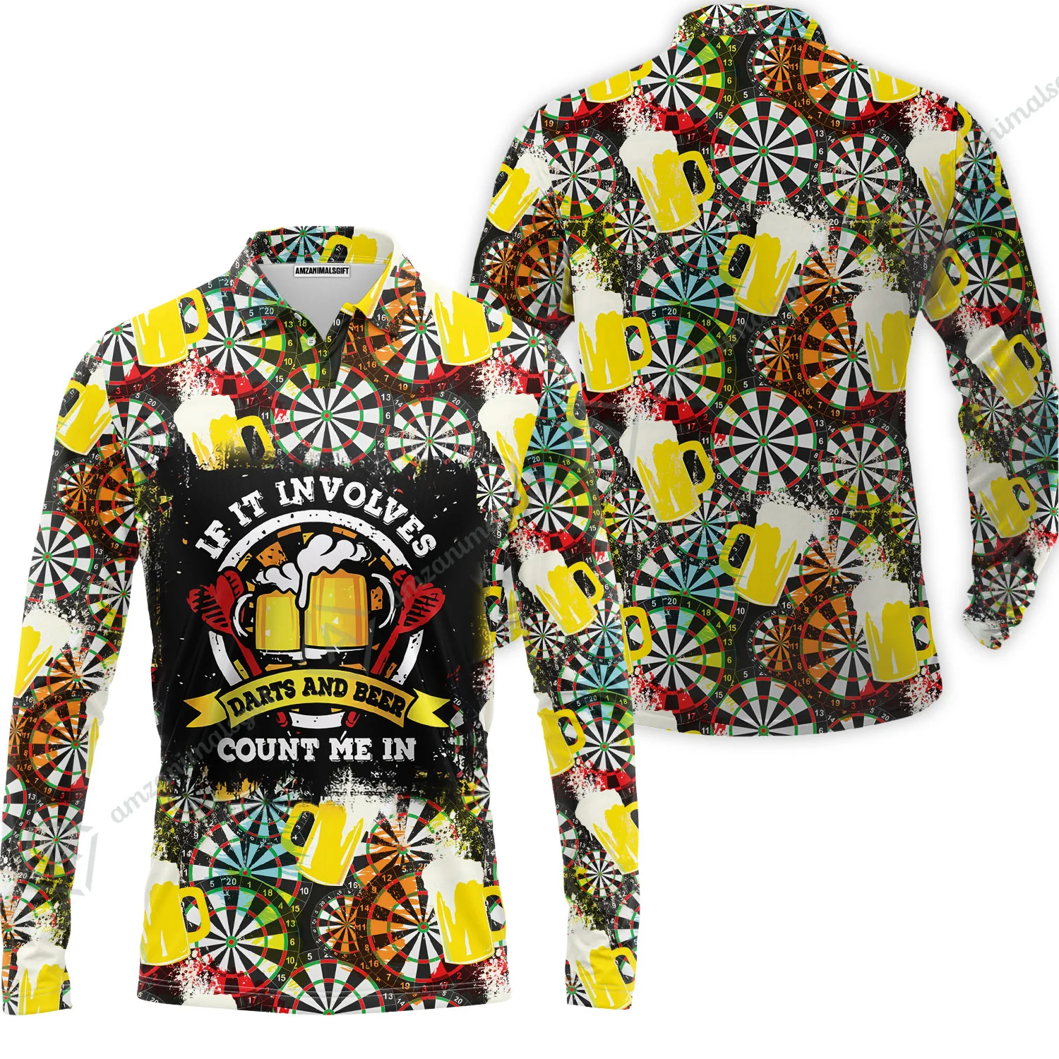 Customized Darts Hoodie, Darts And Beer I'm Here, Personalized Name Darts Hoodie - Image 4