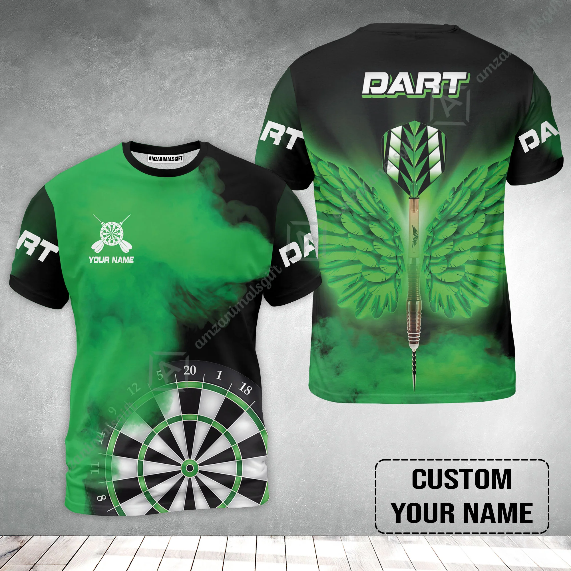 Customized Darts T-Shirt, Darts Wings, Personalized Name T-Shirt - Perfect Gift For Darts Lovers, Darts Players - Image 2