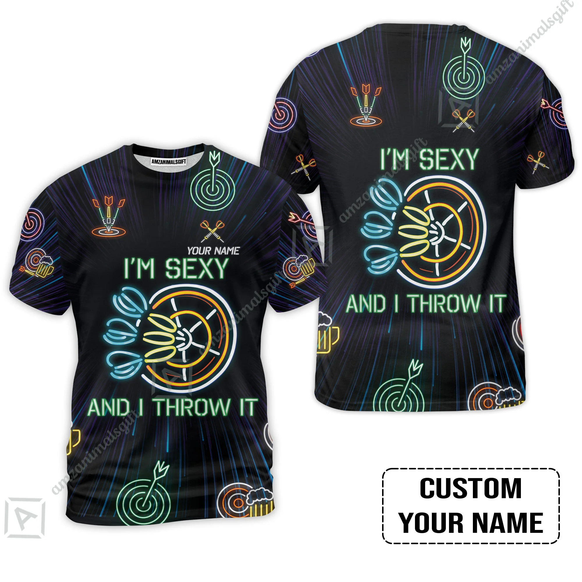 Customized Darts Hawaiian Shirt, Personalized I'm Sexy And I Throw It Darts Hawaiian Shirt - Image 9