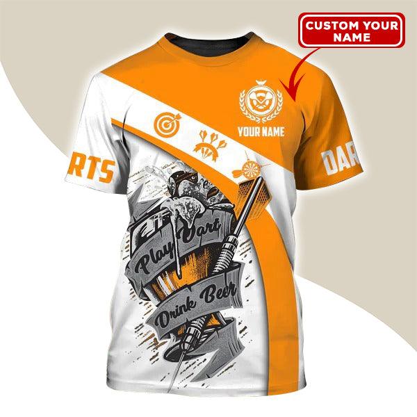 Customized Darts T Shirt, Playing Darts Drink Beer, Personalized Name Darts T Shirt For Men - Perfect Gift For Darts Lovers, Darts Players