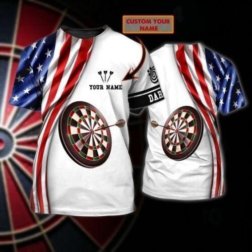 Customized Darts T Shirt, USA Darts, Personalized Name Darts T Shirt For Men - Perfect Gift For Darts Lovers, Darts Players