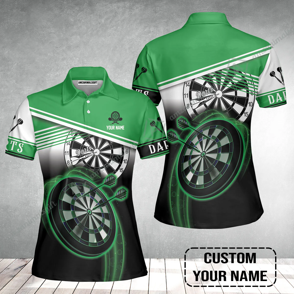Customized Darts Women Polo Shirt, Personalized Name Darts Polo Shirt - Perfect Gift For Darts Lovers, Darts Players - Image 2