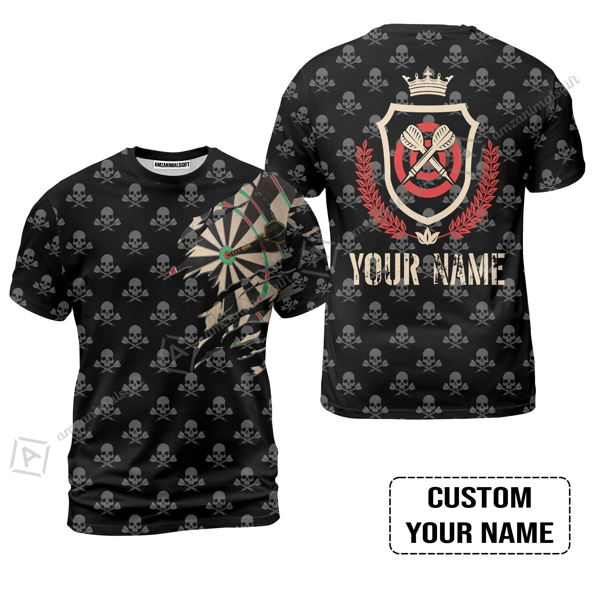 Customized Darts Women Polo Shirt, Skull King Darts Personalized Name Women Polo Shirt - Perfect Gift For Darts Lovers, Darts Players - Image 9