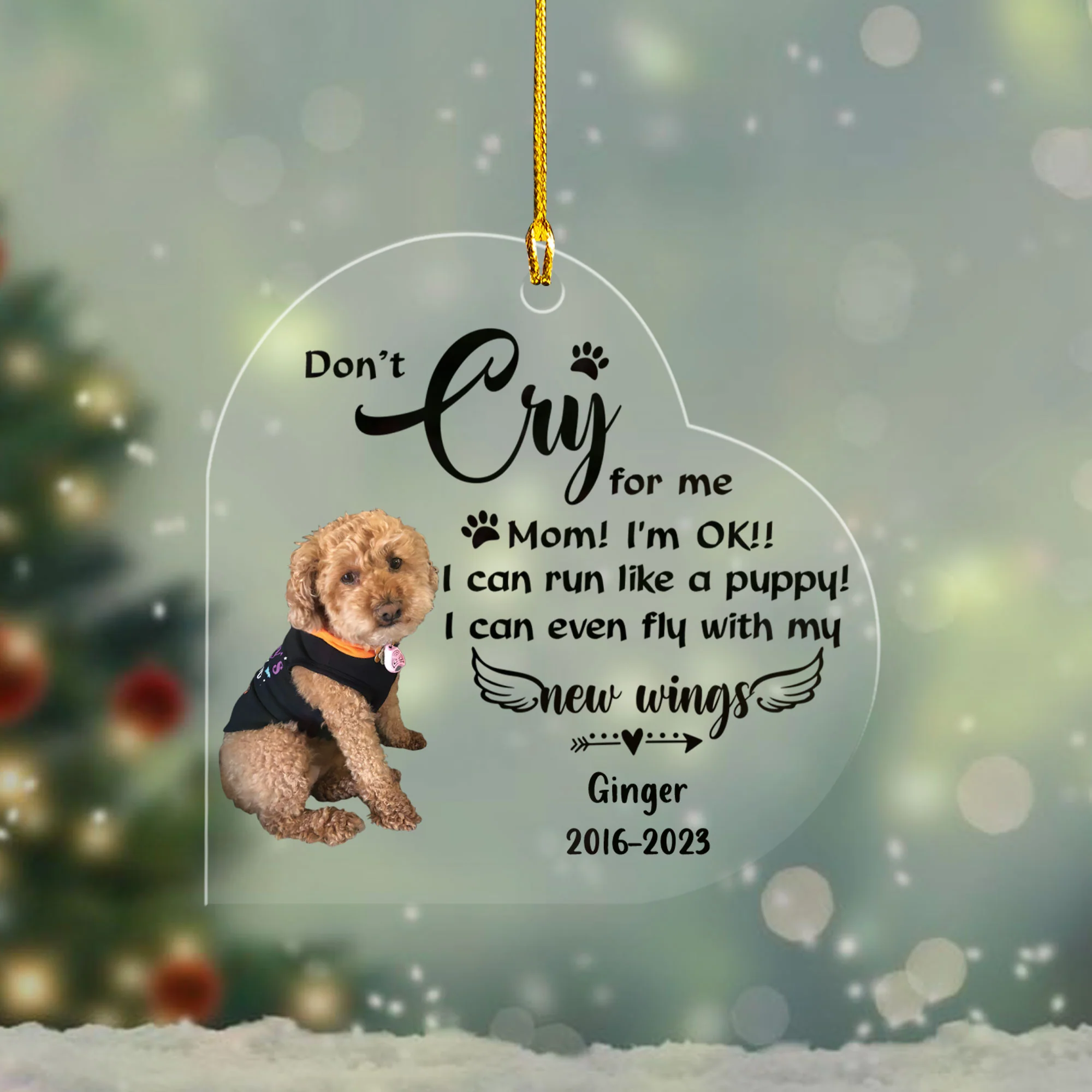 Customized Dog Photo Heart Acrylic Keychain, Custom Pet Photo Acrylic Keychain - Memorial Gift For Dog Lovers, Cat Lovers, Pet Lovers - Image 3