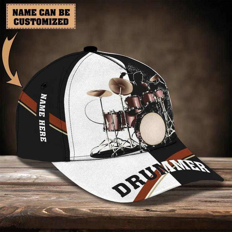 Customized Drum Classic Cap, Personalized American Flag Drum Classic Cap For Men - Perfect Gift For Drum Lovers, Drummer - Image 2
