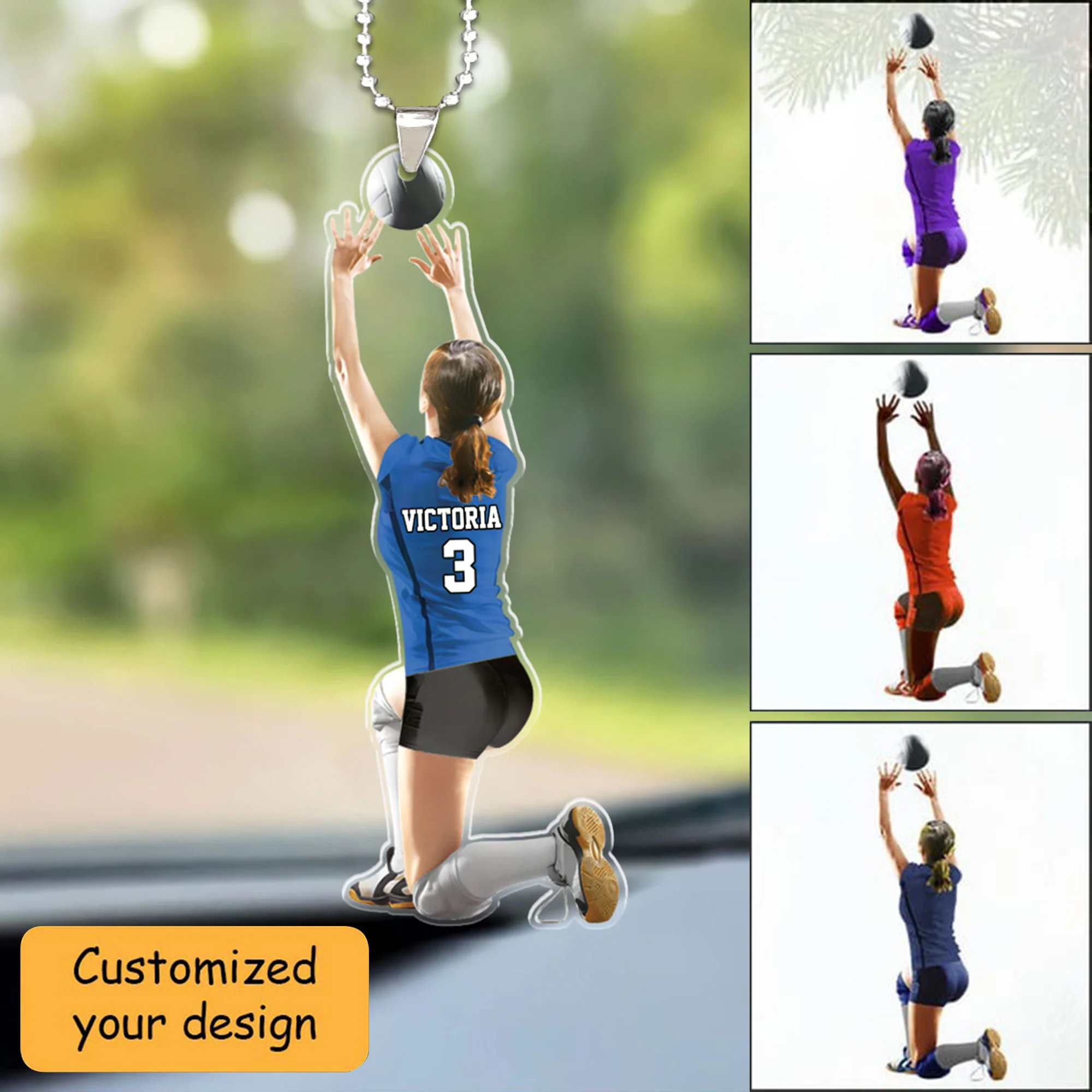 Customized Female Volleyball Setter Player Christmas Car Ornament - Gift For Volleyball Team, Volleyball Lovers - Image 2