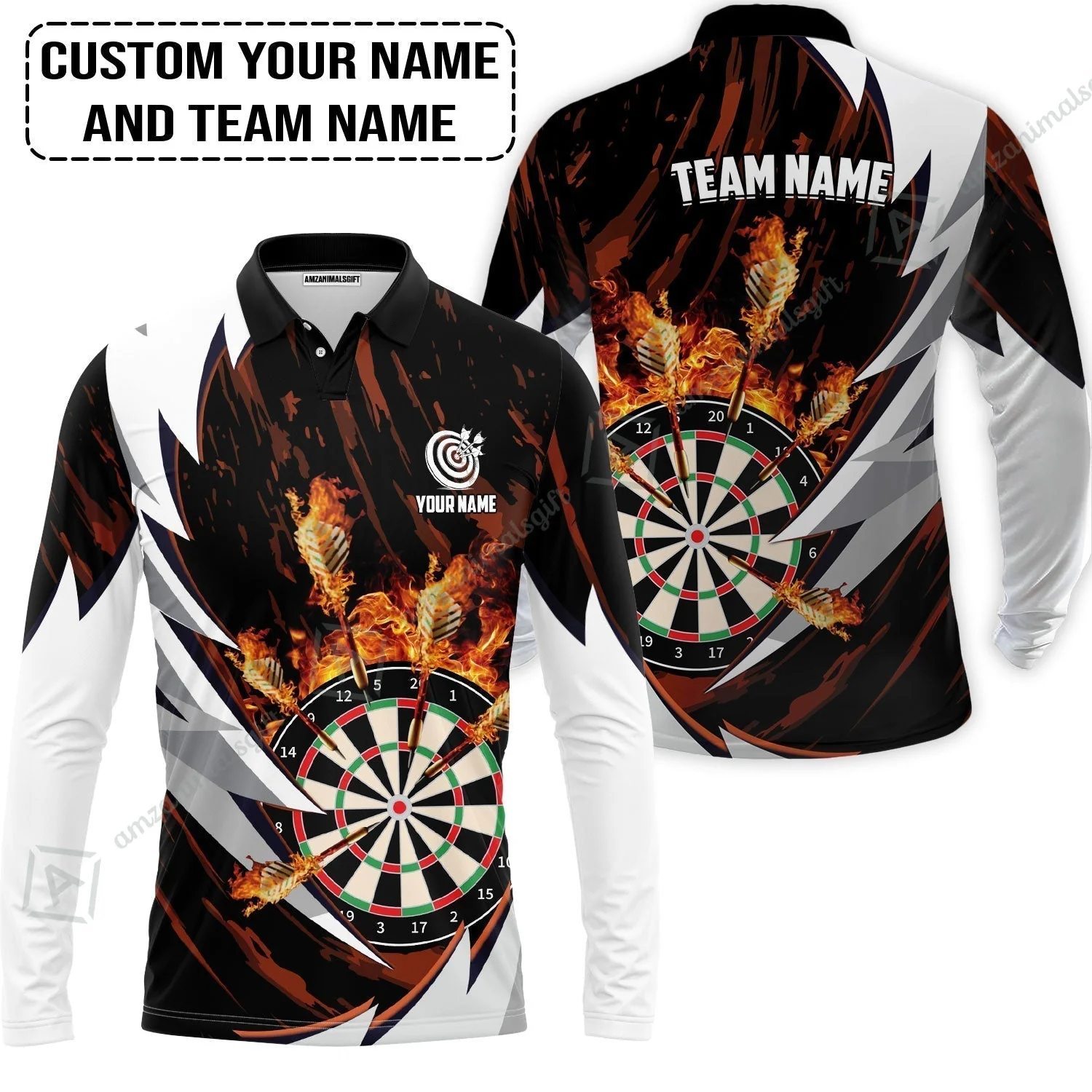 Customized Fire Thunderstorm Darts Sweatshirt, Personalized Darts Sweatshirt - Image 5