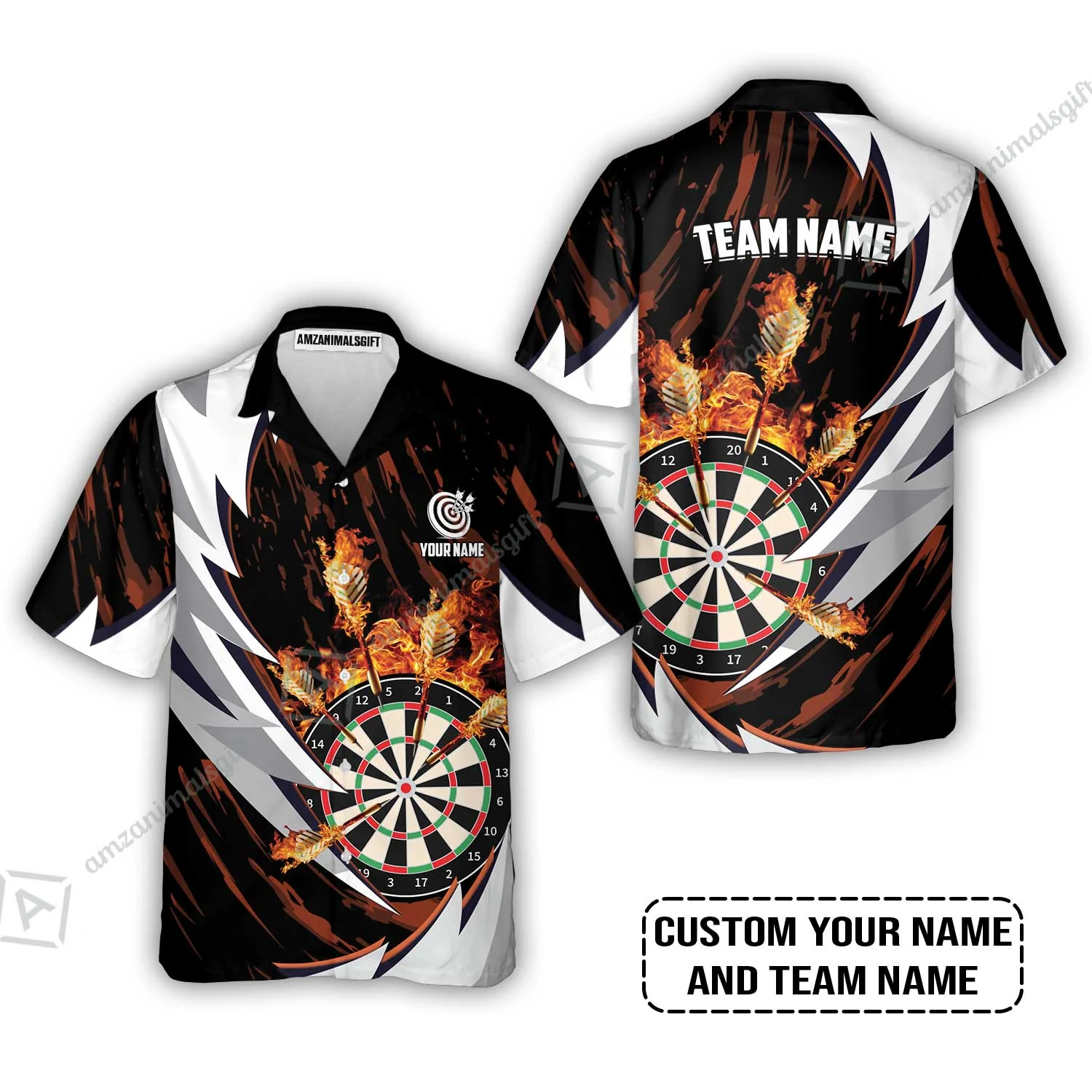 Customized Fire Thunderstorm Darts T-Shirt, Personalized Darts T-Shirt - Image 3