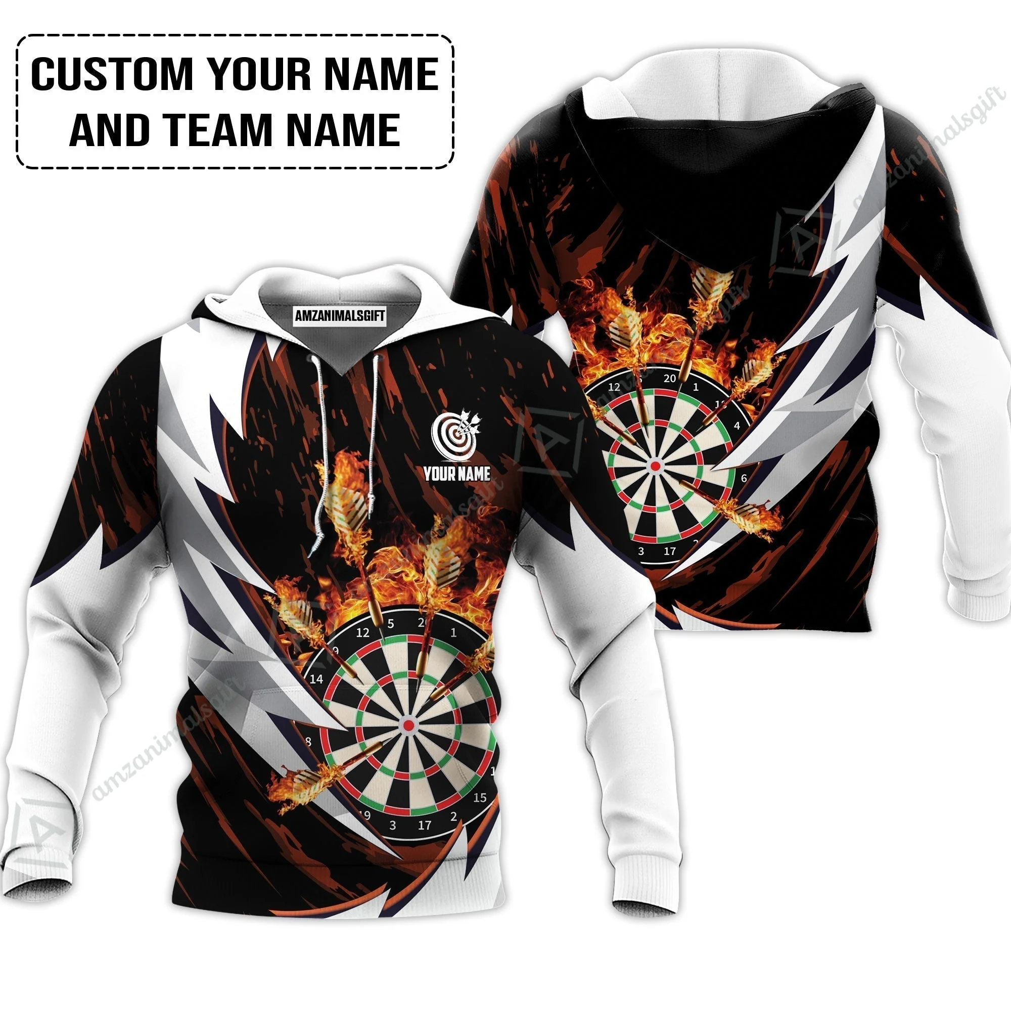 Customized Fire Thunderstorm Darts T-Shirt, Personalized Darts T-Shirt - Image 5