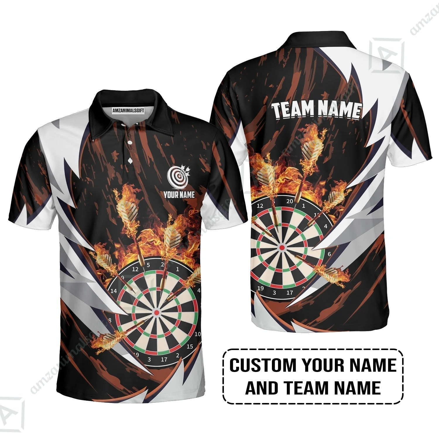 Customized Fire Thunderstorm Darts T-Shirt, Personalized Darts T-Shirt - Image 8