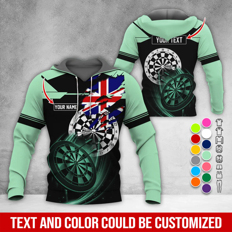 Customized Flag Darts Premium Hoodie, Custom Flag Hoodie For Men & Women, Perfect Gift For Darts Lovers, Friend, Family - Image 4