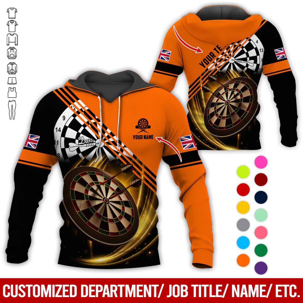 Customized Flag Darts Premium Hoodie, Personalized National Flag & Darts Pattern Hoodie For Men & Women, Perfect Gift For Darts Lovers, Friend, Family - Image 10