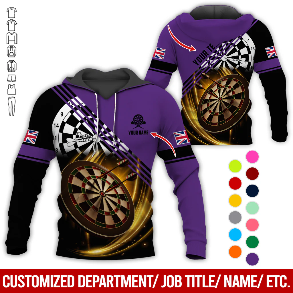 Customized Flag Darts Premium Hoodie, Personalized National Flag & Darts Pattern Hoodie For Men & Women, Perfect Gift For Darts Lovers, Friend, Family - Image 12