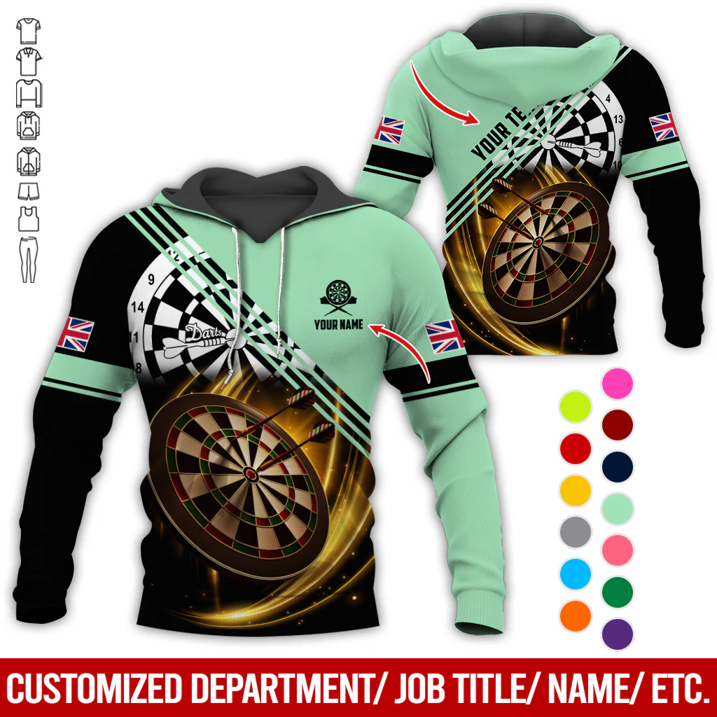 Customized Flag Darts Premium Hoodie, Personalized National Flag & Darts Pattern Hoodie For Men & Women, Perfect Gift For Darts Lovers, Friend, Family - Image 4