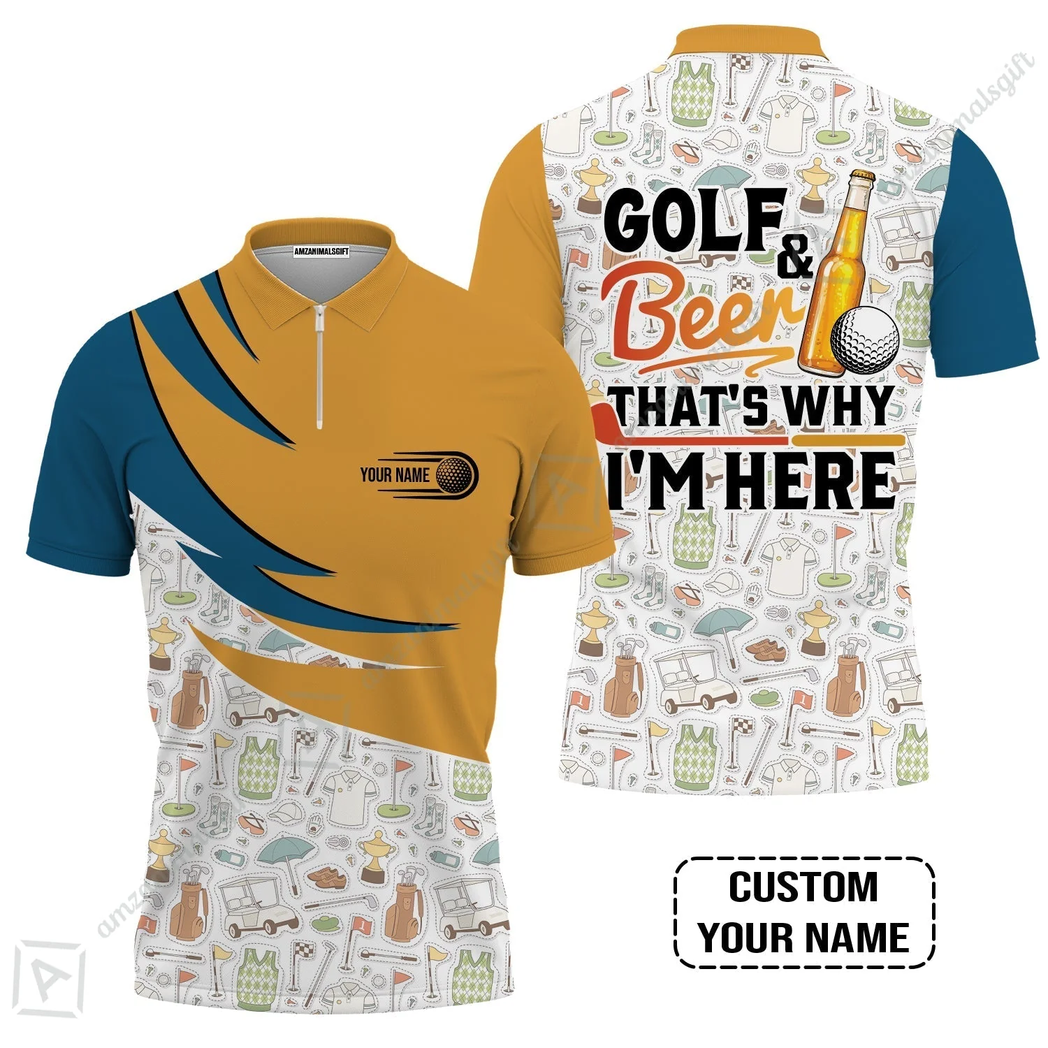 Customized Golf And Beer Hawaiian Shirt, Personalized Custom Name Beer And Golf Hawaiian Shirt - Image 3