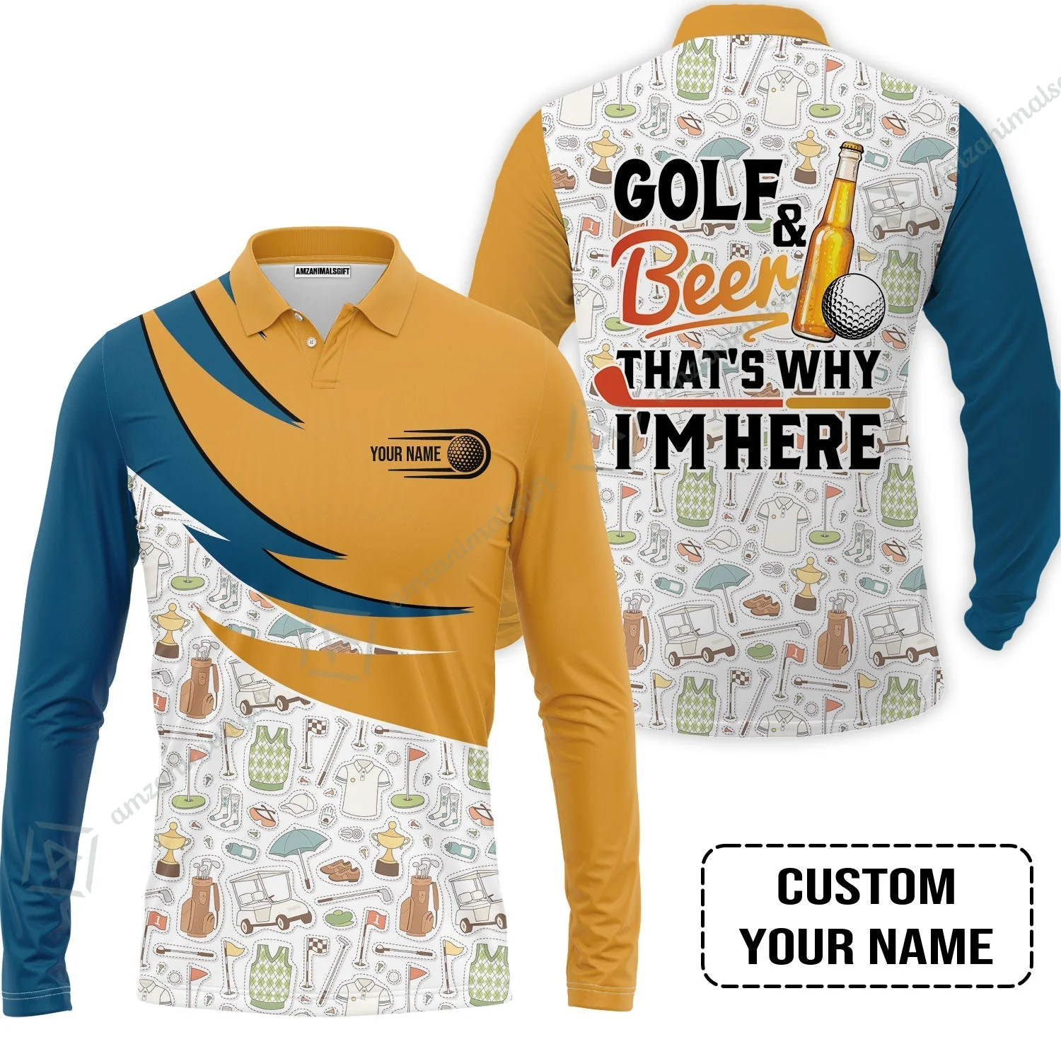 Customized Golf And Beer Hawaiian Shirt, Personalized Custom Name Beer And Golf Hawaiian Shirt - Image 4