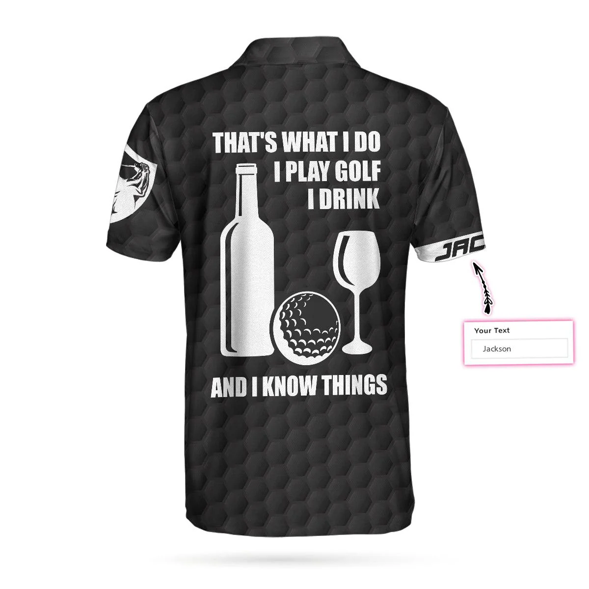 Customized Golf Polo Shirt, Custom Golfing And Drinking Polo Shirt, Personalized Black American Flag Golf Shirt - Perfect Gift For Men, Golf Lovers - Image 2